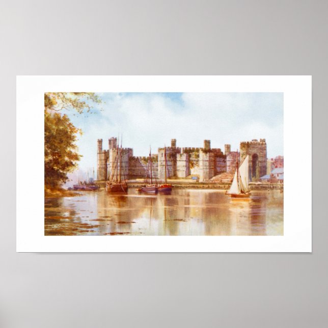 Poster Château de Caernarfon, Pays de Galles (Devant)