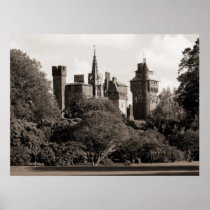 Poster Château de Cardiff II - Sepia