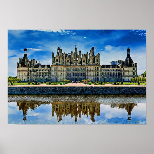 Poster Château de Chambord, France. (Devant)
