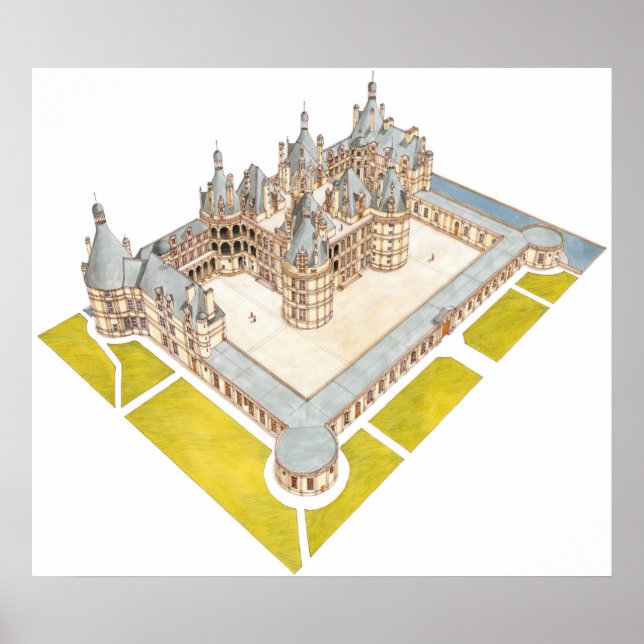 Poster Chateau de Chambord Loir-et-Cher (Devant)