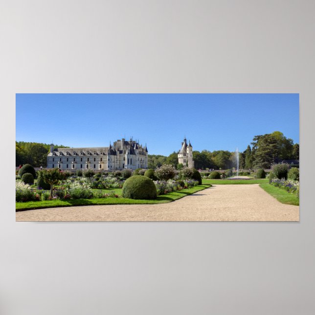 Poster Château de Chenonceau dans la vallée de la Loire - (Devant)