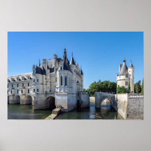 Poster Chateau de Chenonceau in the Loire Valley - France