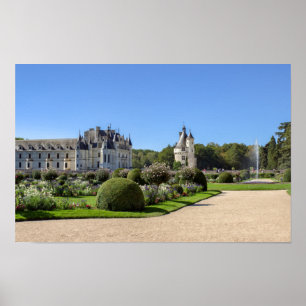 Poster Chateau de Chenonceau in the Loire Valley - France
