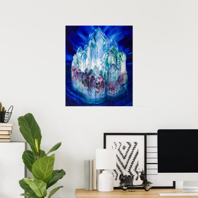 Poster Château de Crystal dans la mer par Wenzel Hablik (Bureau à domicile)