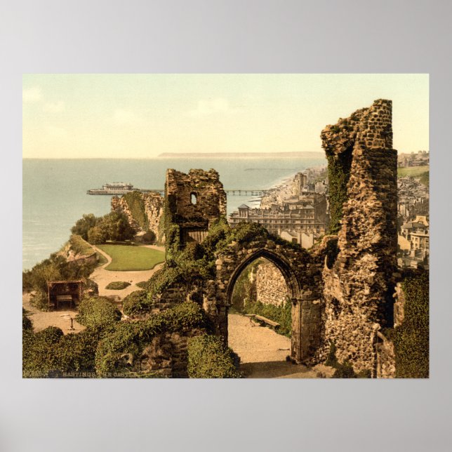 Poster Château de Hastings, Hastings, Sussex, Angleterre (Devant)