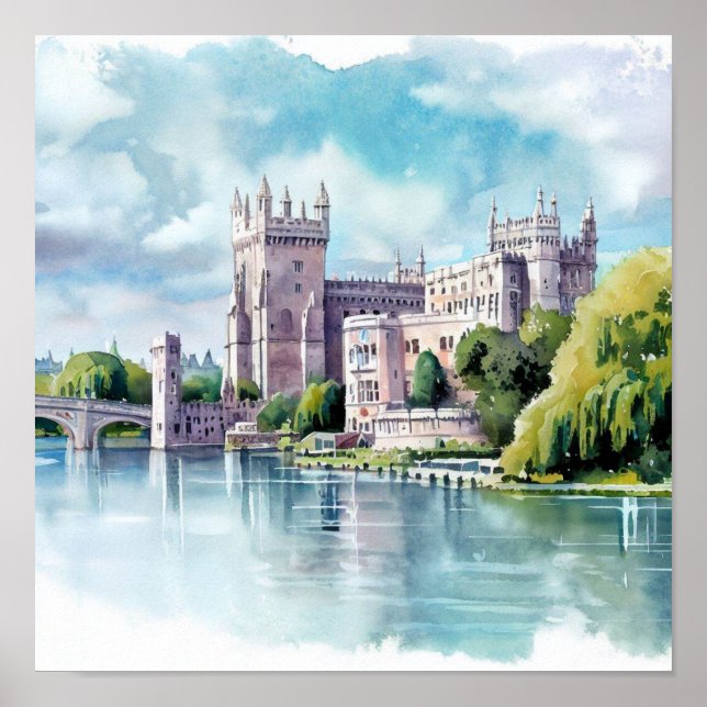 Poster Château de London-Windsor (A), aquarelle (Devant)