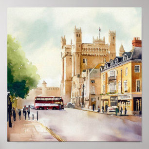 Poster Château de London-Windsor, (C), Aquarelle