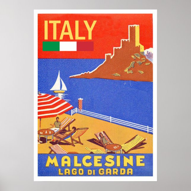 Poster Château de Malcesine, Lac de Garde, Italie (Devant)