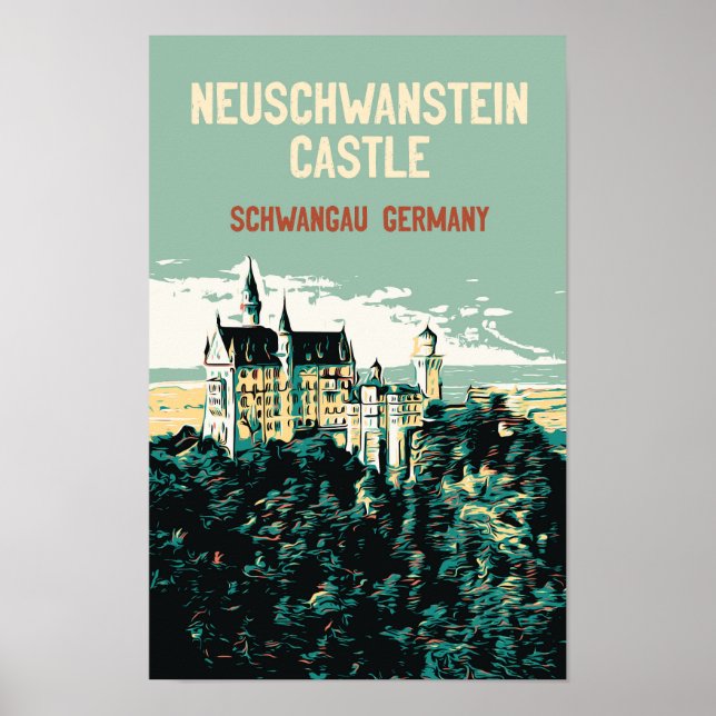 Poster Château de Neuschwanstein à Schwangau, Allemagne P (Devant)