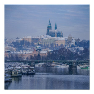 Poster Château de Prague Hiver Wonderland