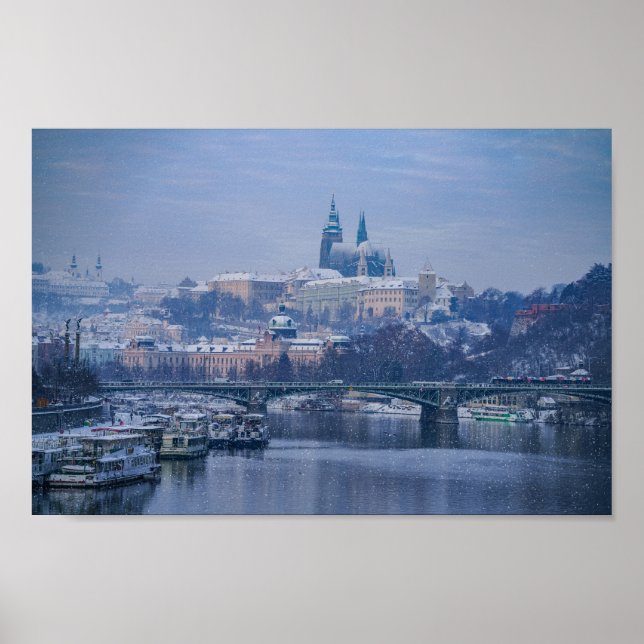 Poster Château de Prague Hiver Wonderland (Devant)