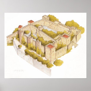 Poster Château de San Jorge. Lisbonne Portugal