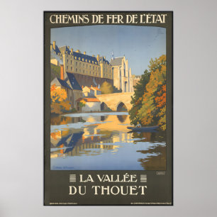 Poster Château de Thouars Vallée du Thouet France Vintage
