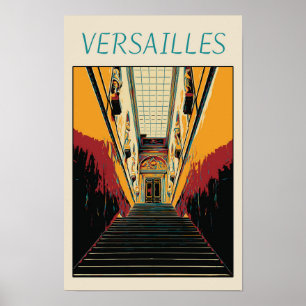 Poster Château de Versailles illustration France Carte po