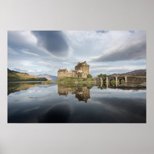Poster Château d'Eilean Donan avec reflet en Écosse