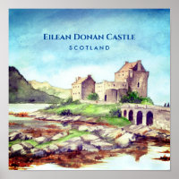 Château d'Eilean Donan Écosse Peinture à l'aquarel