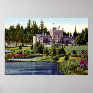 Poster Château du Canada Hatley de Colombie-Britannique