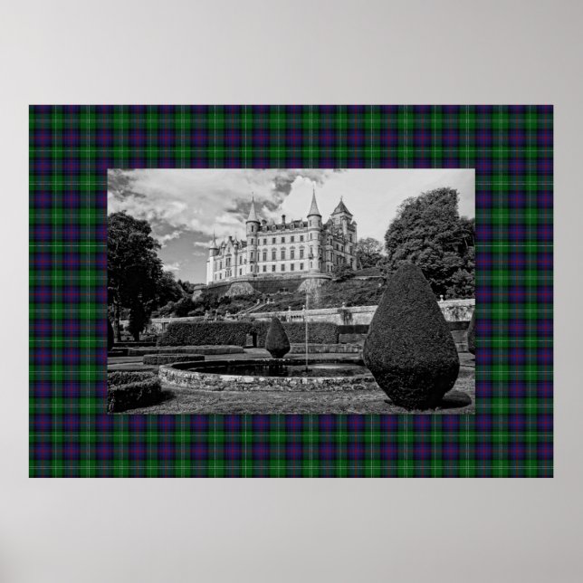 Poster Château Dunrobin Sutherland Tartan (Devant)