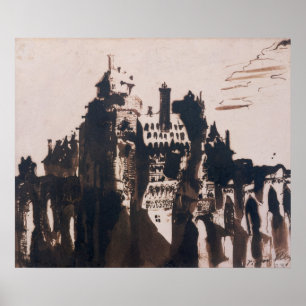 Poster Château fortifié par deux Ponts