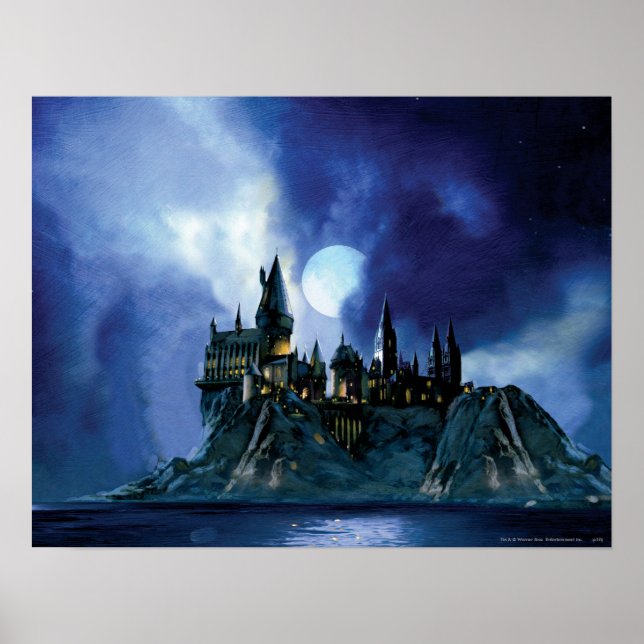 Poster Château Harry Potter | Hogwarts à la nuit (Devant)