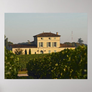Poster Château Lafleur Petrus et vignoble, à Pomerol,
