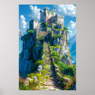Poster Château médiéval sur Hill