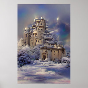 Poster Château Retro, Château Vintage, Château Médiéval