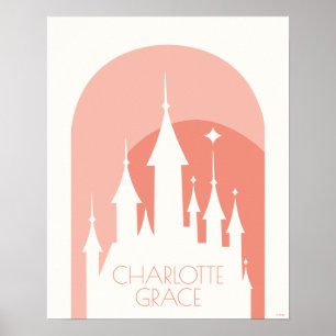 Poster Château Rose Princesse Disney Personnalisé