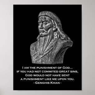 Poster Châtiment De Dieu - Citation De Genghis Khan