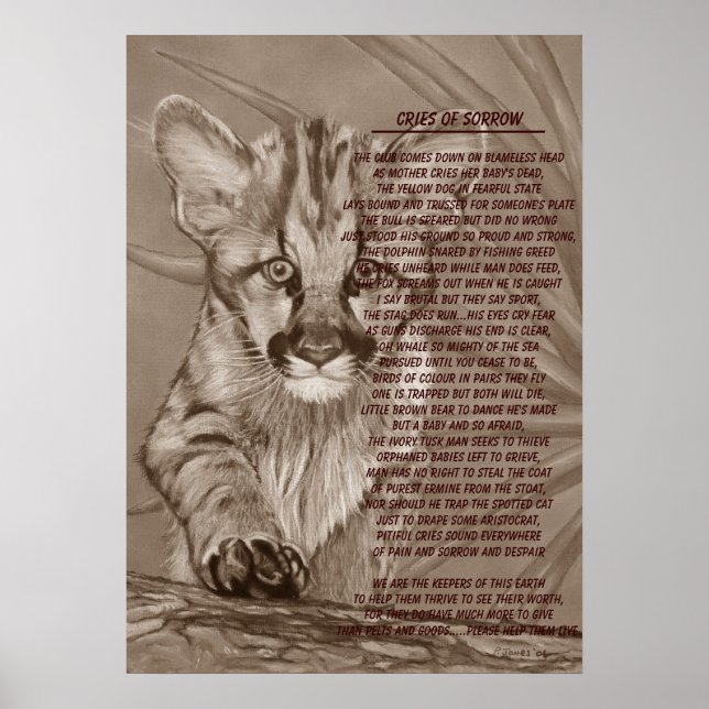 Poster chaton cougar chaton grand chat peinture de la fau (Devant)