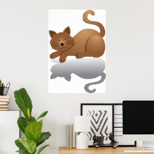 Poster Chaton Endormi Adorable
