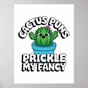Poster Chatouille Ma Fantaisie – Cactus Mignon Pun
