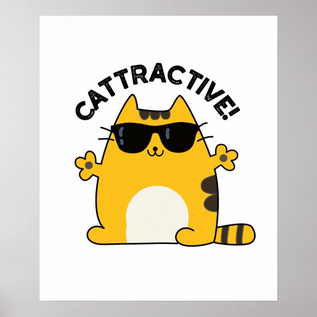 Poster Chatouilleux Amusant Chat Pun (Devant)