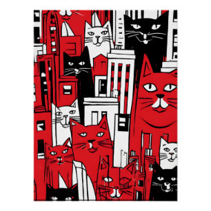 Poster Chats à New York