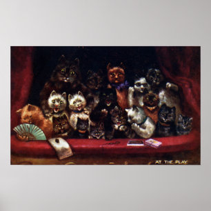 Poster Chats au théâtre pour un jeu Louis Wain