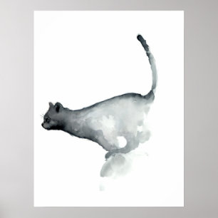 Poster Chats blancs d'affiche de chat grincheux gris