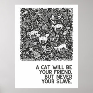 Poster Chats bondés - proverbes