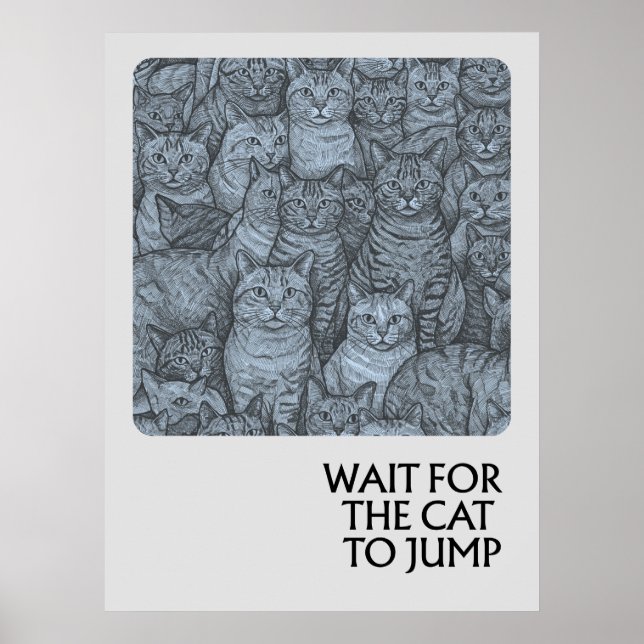 Poster Chats bondés - proverbes (Devant)