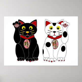 Poster Chats chanceux