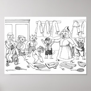 Poster Chats (Coloriage Picture), Louis Wain