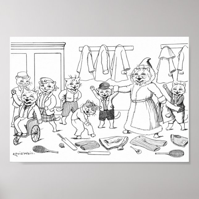 Poster Chats (Coloriage Picture), Louis Wain (Devant)