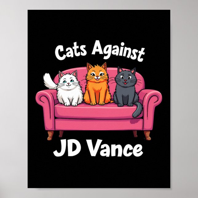 Poster Chats contre J.d. Vance Chat Dames sans Enfant Cou (Devant)