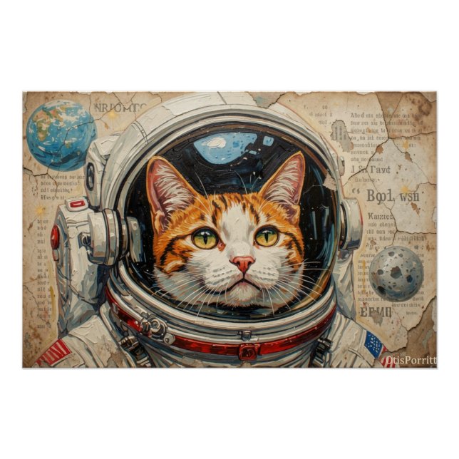 POSTER CHATS DANS L'ESPACE 11 (Devant)