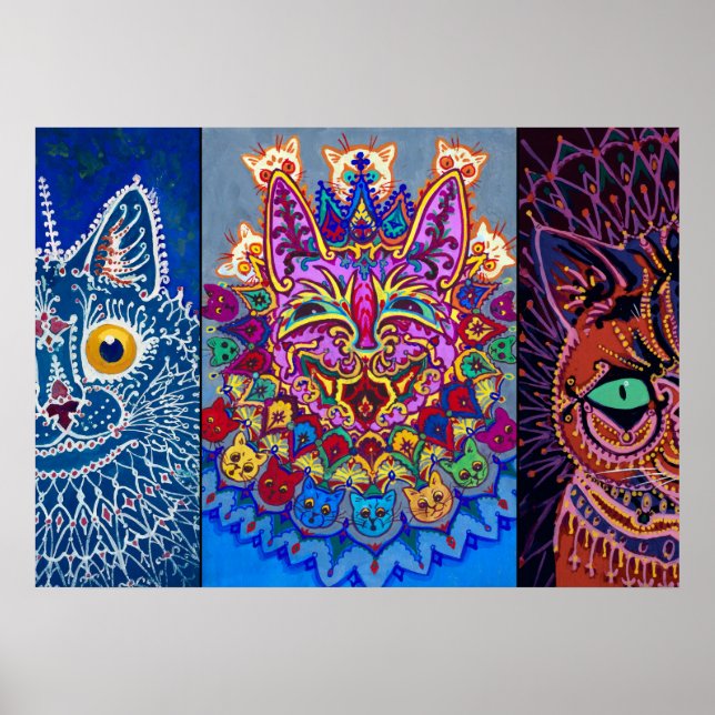 Poster Chats décoratifs de Louis Wain (Devant)