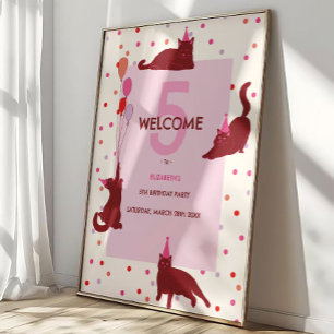 Poster Chats Drôles Anniversaire Parfait Bienvenue