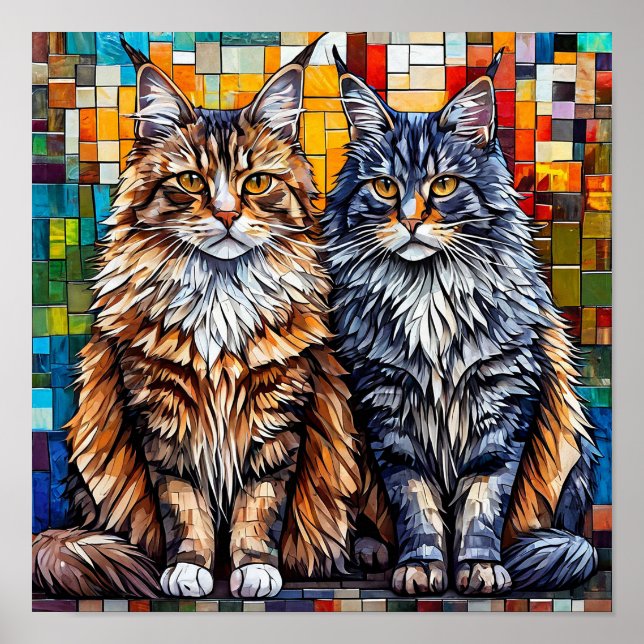 Poster Chats du Maine Coon (Devant)