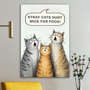 Poster Chats errants Chasse Mice Pour La Nourriture Chats