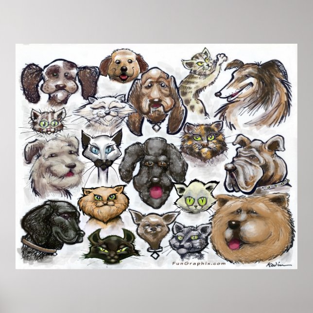 Poster Chats et chiens (Devant)