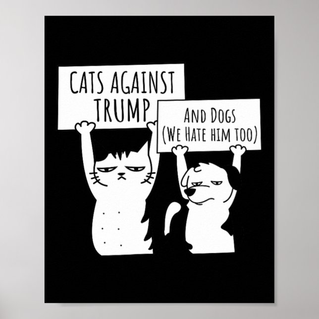 Poster Chats Et Chiens Contre Trump (Devant)