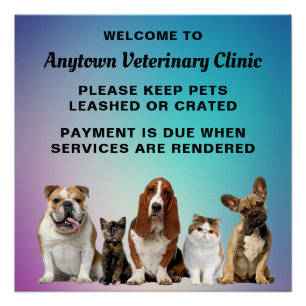 Poster Chats et chiens mignons Bienvenue